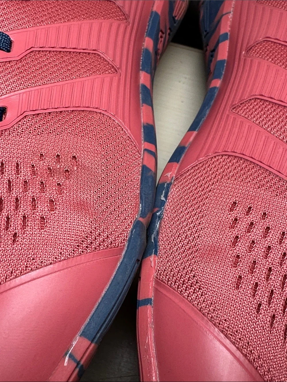 Inov-8 mens bare-xf boomerang Coral Pink and Navy Trail Sneakers